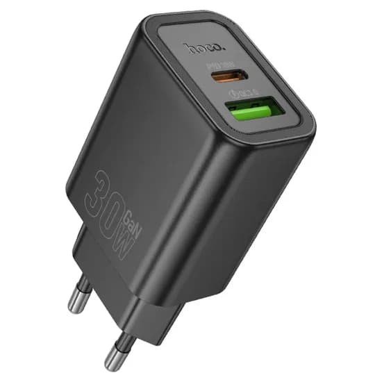 Carregador Hoco N63 USB-A/USB-C 30W Fonte - Black