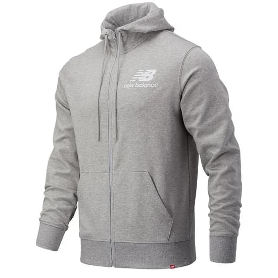 Moletom New Balance Masculino Essentials Stacked 2XL Cinza - MJ03558AG