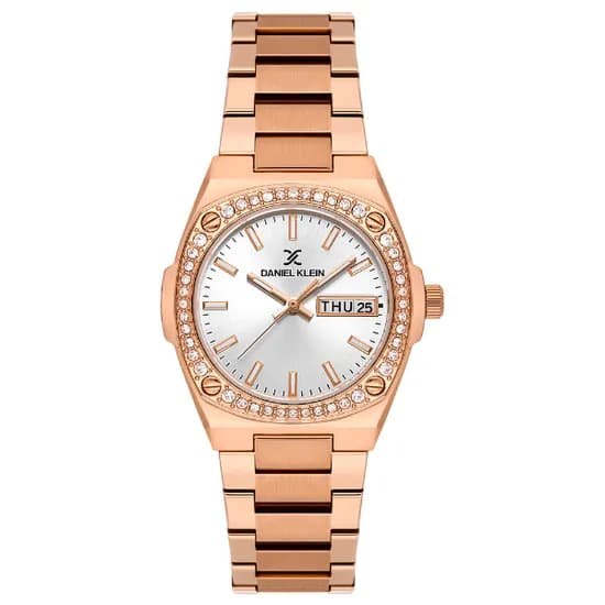 Relogio Analogico Feminino Daniel Klein DK.1.14122-5 Premium Lady / Pulseira de Aço Inoxidável - Rose Gold