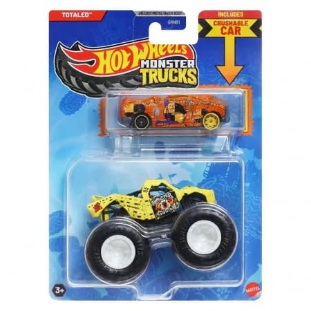 Car Hot Wheels Monster Truck Plus Car Totaled JCG32