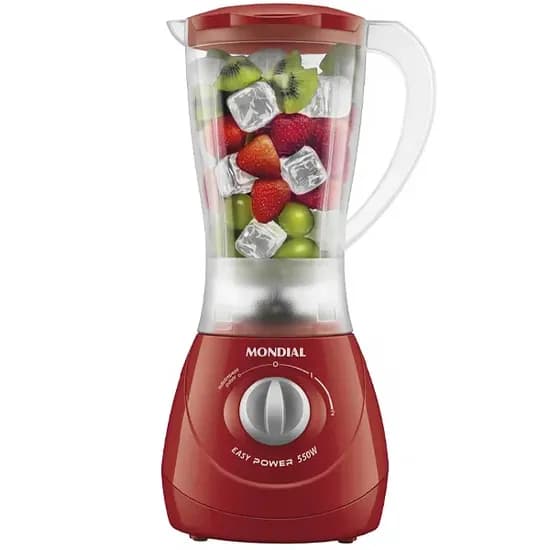 Liquidificador Mondial Easy Power L-550-R 550 Watts 2 Velocidades + Pulsar 220V ~ 50/60 HZ - Vermelho/Cinza