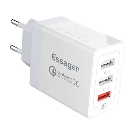 Carregador Fonte Essanger ECTQC3-FBB02 USB X3 30W - White
