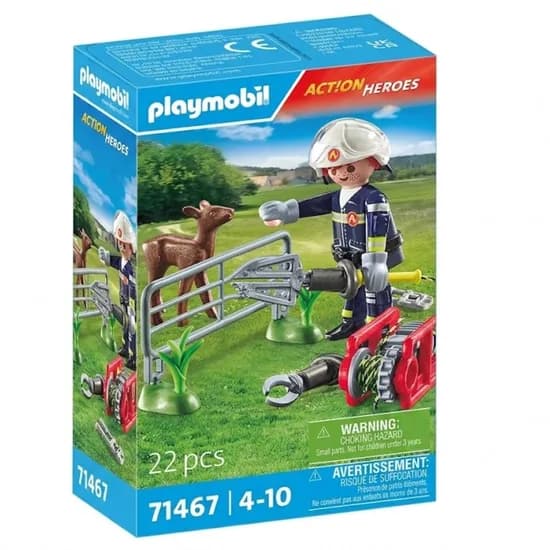 Brinquedo Playmobil Bombeiros Resgate de Animais