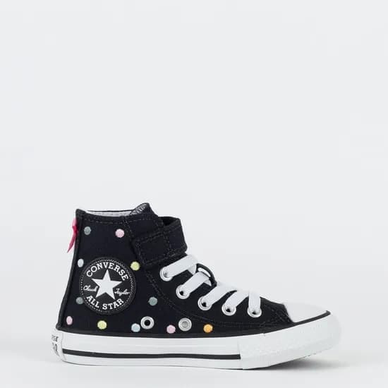 Calzado Converse Velcro Polca Dots Bota Negro