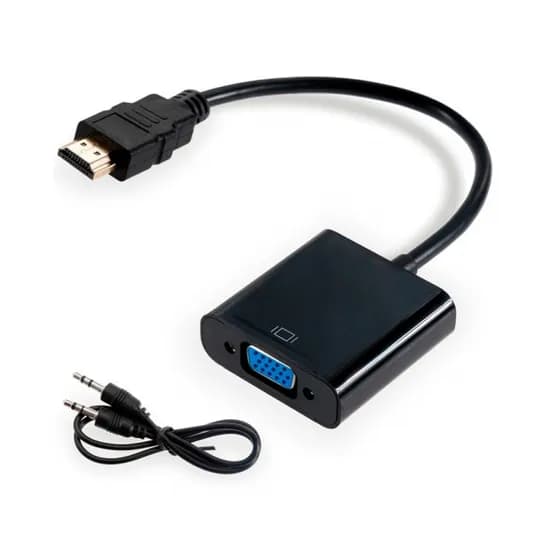 Adaptador HDMI p/ VGA + Audio (HDMI Macho/VGA Feme