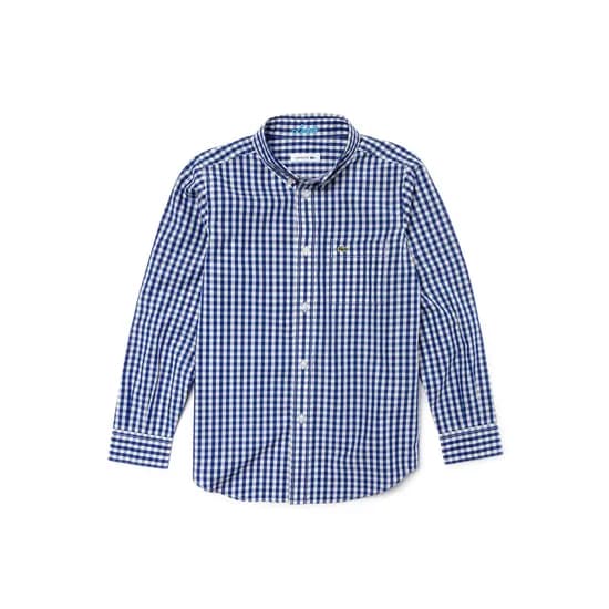Camisa Lacoste Infantil Masculino CJ9707-FYL 06A - Xadrez Azul