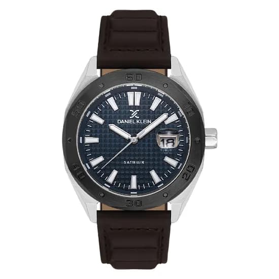 Relogio Analógico Masculino Daniel Klein DK.1.14077-5 Premium Gents / Pulseira de Couro - Preto/Marrom