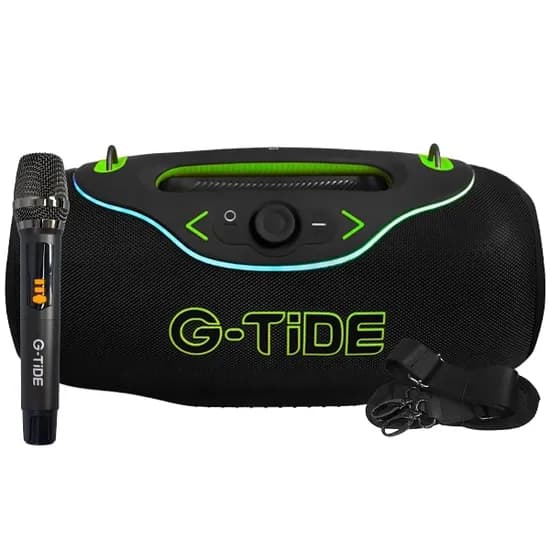 Speaker G-Tide Thunderbass Pro com Bluetooth / Aux / USB / 200W / Microfone - Preto