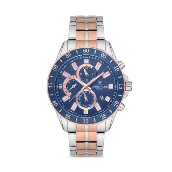 Relógio Analógico Masculino Daniel Klein Exclusive DK.1.12603-5 - Prata/Rosa Ouro