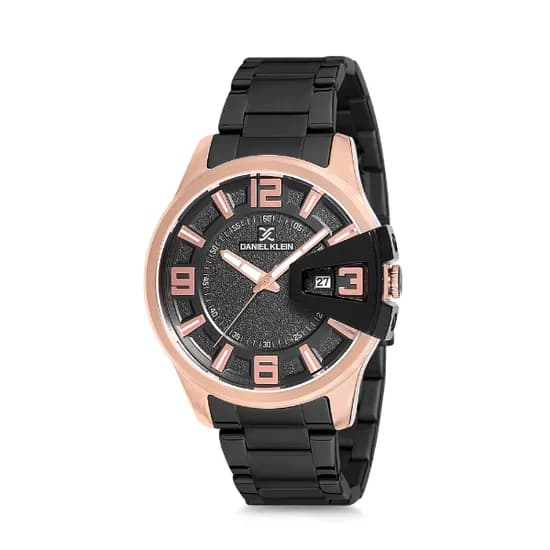Relógio Analógico Masculino Daniel Klein Premium DK12231-2 - Preto e Rosa Ouro