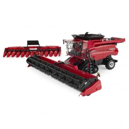 Trator Case 1/32 Combine With Tracks Draper Head & Corn Head 44403