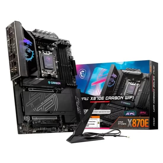 Placa Mãe MSI MPG X870E Carbon Wi-Fi DDR5 Socket AM5 Chipset AMD X870 ATX