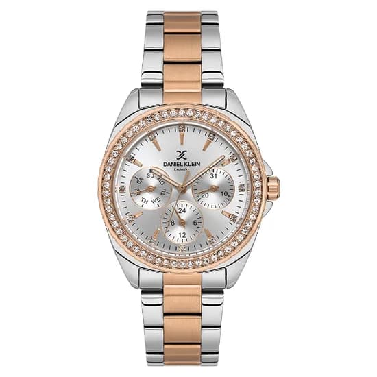 Relogio Analogico Feminino Daniel Klein DK.1.14053-6 Exclusive Lady / Pulseira de Aço Inoxidável - Prata/Rose Gold
