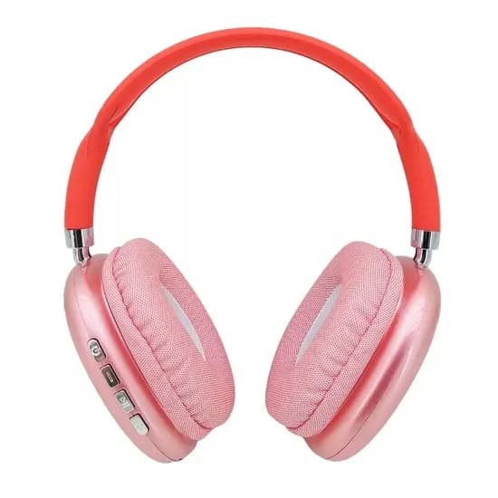 Fone de Ouvido Sem Fio P9 com Bluetooth / TF Card / MP3 - Rosa/Vermelho