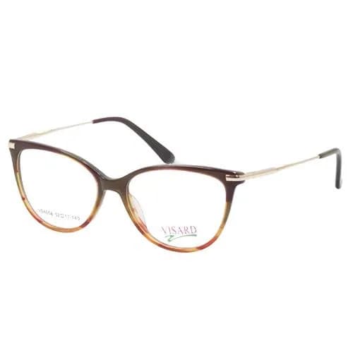 Óculos de Grau Visard VS4056 Feminino, Tamanho 52-17-140 C3, Metal e Acetato - Marrom
