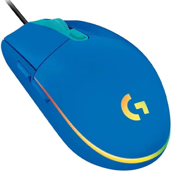 Mouse Gaming Logitech G203 USB Até 8.000 Dpi com Backlight RGB - Azul