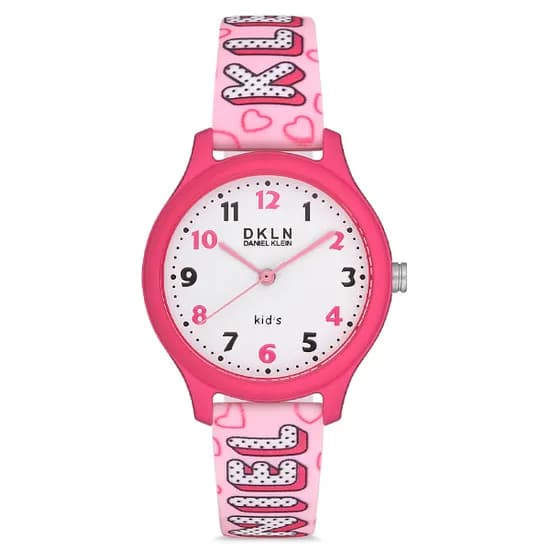 Relogio Analógico para Criança Daniel Klein DK.1.12764-1 DKLN Kids / Pulseira de Silicone - Rosa