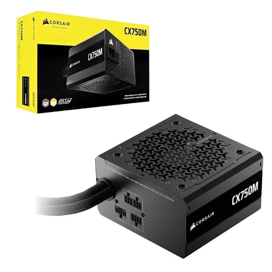 Fonte de Alimentação Corsair CX750M ATX 3.1 Semi Modular Cybenetics Bronze 750W - Preto (CP-9020311-BR)