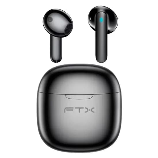 Fone de Ouvido Sem Fio FTX E68-BK com Bluetooth 6.0 / Microfone / Touch / IPX6 - Preto