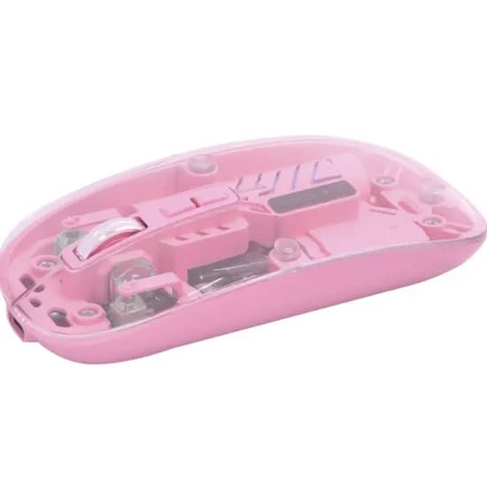 Mouse Satellite A-773G Rosa Transparente Recarregavel , Wireless 2.4GHZ, Bluetooth