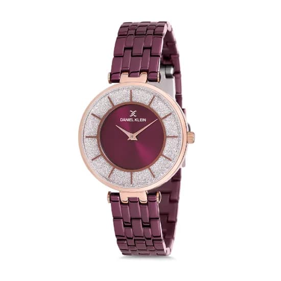 Relógio Analógico Feminino Daniel Klein Premium DK12176-6 - Bordô e Rosa Ouro