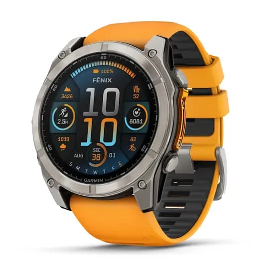Garmin Relógio Fenix 8 51MM Amoled Sapphire Titanium Orange/Graphite 010-02905-10