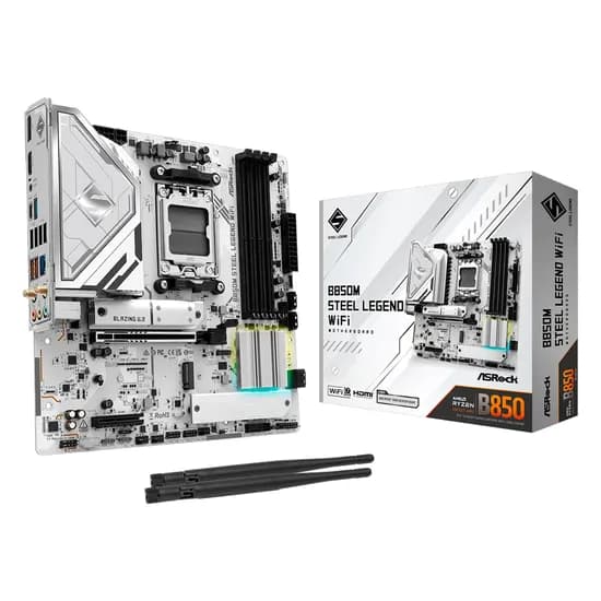 Placa Mãe Asrock B850M Steel Legend Wifi DDR5 Socket AM5 Chipset AMD B850 Micro ATX