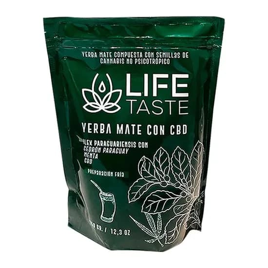 Erva Mate Life Taste para Tereré com CBD (Cannabis) Cedron e Menta Pacote 350G