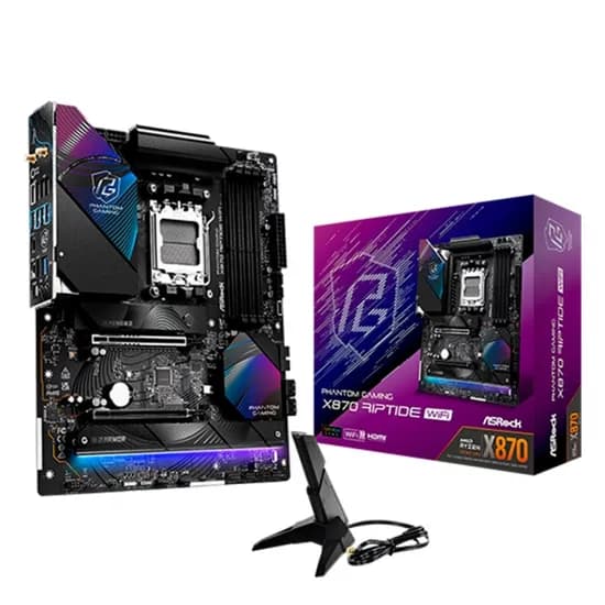 Placa Mãe AM5 Asrock X870 Riptide Wifi DDR5/HDMI/USB3.2 Phantom Gaming