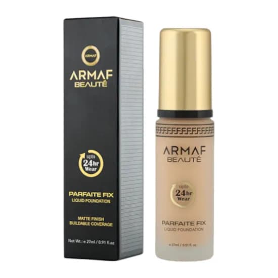 Base Facial Armaf Beauté Parfaite Fix Liq Foundation Coverage 24 HR Warm Beige 27ML