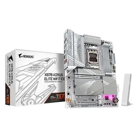 Placa Mãe AM5 Gigabyte X870 Aorus Elite X3D Ice DDR5/HDMI
