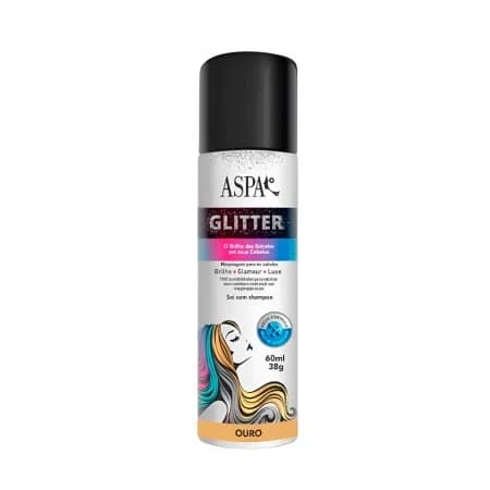 Spray Glitter para Cabelo Aspa Ouro 60ML