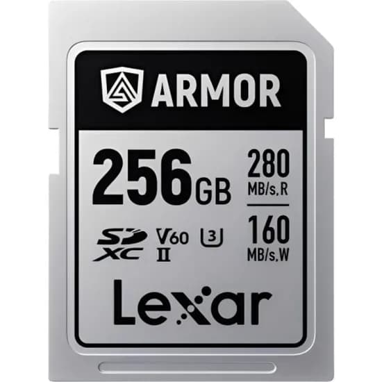 Cartão de Memória Lexar SD 256GB Armor Silver 280/120MBS V60