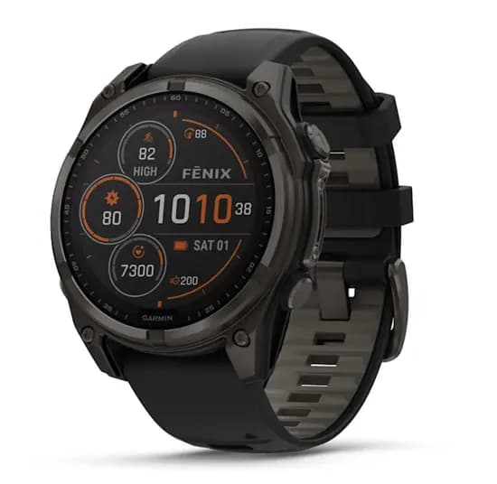 Garmin Relógio Fenix 8 47MM Solar Sapphire Carbon Gray Titanium Black/Pebble Gray 010-02906-10
