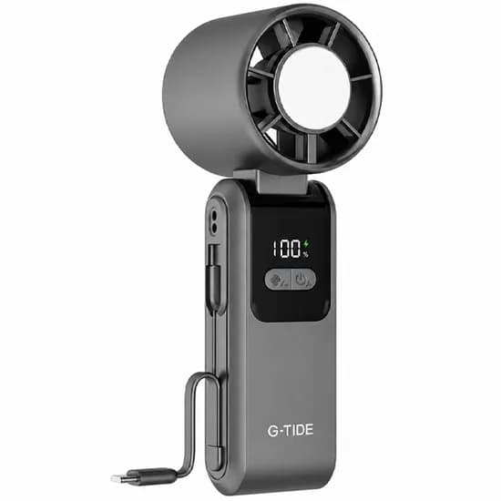 Mini Ventilador G-Tide FH02 5 Pás Recarregável com Carregador Portátil - Cinza