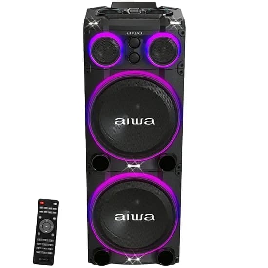 Caixa de Som Aiwa AWPOC15 2 de 15" 4.000 Watts P.M.P.O com Bluetooth/USB - Preta