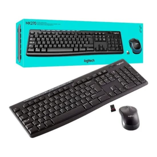 Kit Mouse e Teclado Logitech MK270 Sem Fio Espanhol