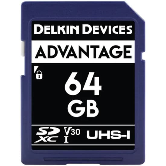 Cartão de Memória Delkin SD 64GB Advantage 100MBS V30