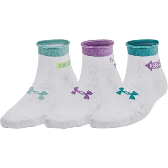 Meias Under Armour Feminino Essential Quarter Nov L Branco 3 Pares - 1384025-100