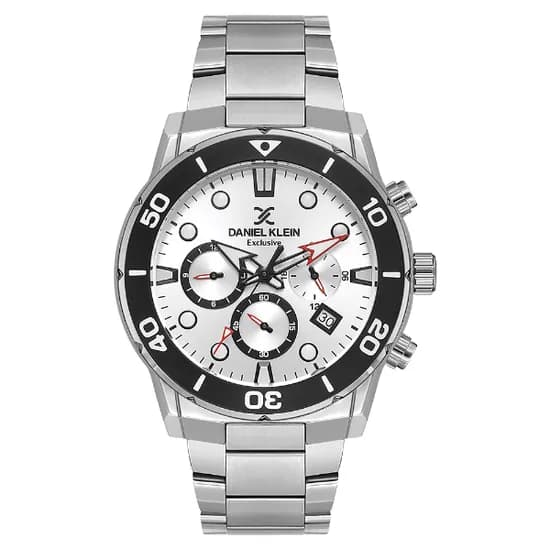 Relogio Analógico Masculino Daniel Klein DK.1.13887-1 Exclusive Gents / Pulseira de Aço Inoxidável - Prata/Preto