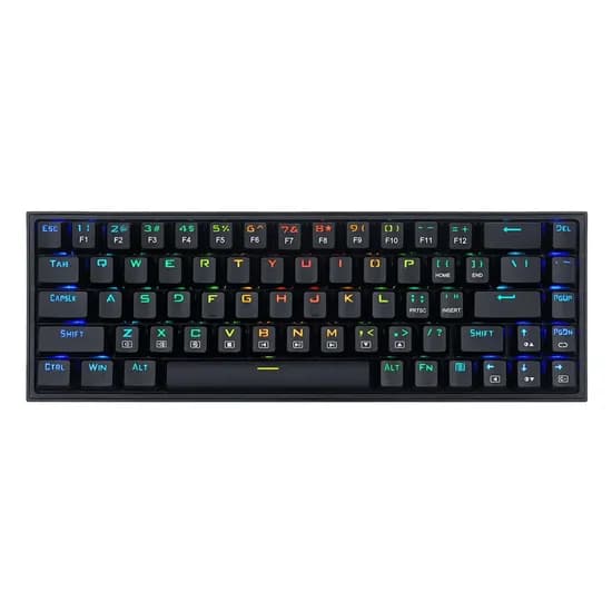 Teclado Gamer Redragon Castor Pro K631RGB Switch Red Layout 65% Sem Fio - Preto
