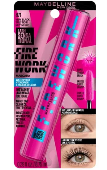 Maybelline Mascara para Pestañas Lash Sensational Fire Work 871WP Very Black