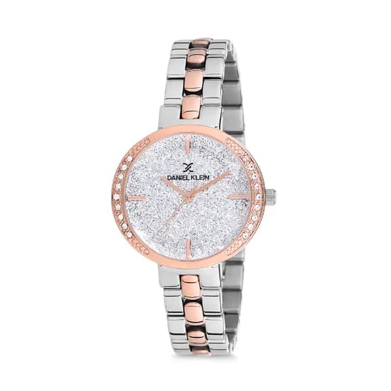Relógio Analógico Feminino Daniel Klein Premium DK12068-4 - Prata e Rosa Ouro