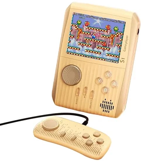 Console Portátil Game Box S1 de 3" com 500 Jogos - Laranja + Controle (Inglês/Chinês)