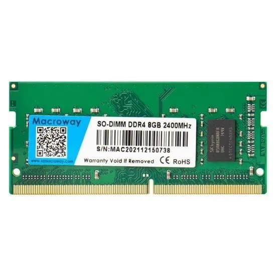 Memória para Notebook Macroway, DDR4 8GB (1X8GB), 2400MHZ, So-DIMM, Verde