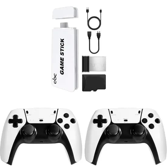 Console Game Stick Abc Game A3086-M15 Plus / 2.4GHZ / 4K / 128GB / com 2 Controles - Branco