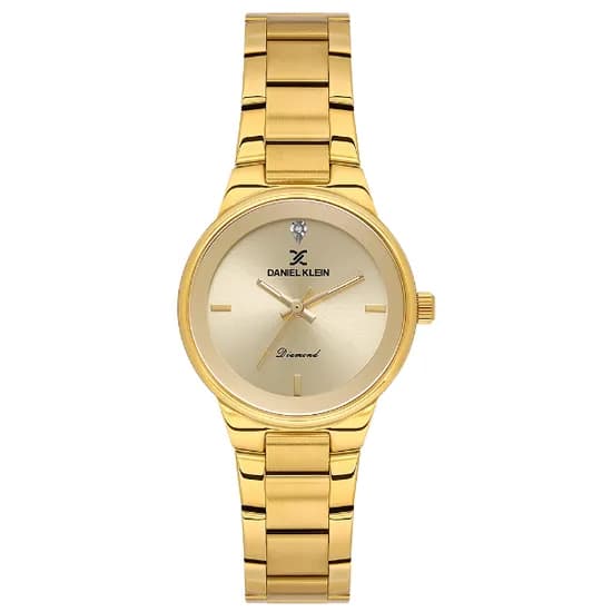 Relogio Analogico Feminino Daniel Klein DK.1.14136-2 Diamond Lady / Pulseira de Aço Inoxidável - Gold