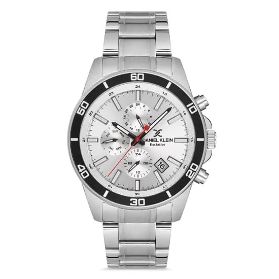 Relogio Analógico Masculino Daniel Klein DK.1.12737-1 Exclusive Gents / Pulseira de Aço Inoxidável - Prata/Preto