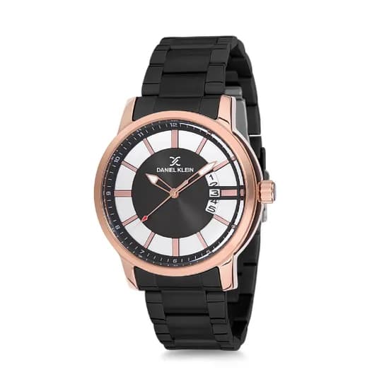 Relógio Analógico Masculino Daniel Klein Premium DK12108-2 - Preto e Rosa Ouro
