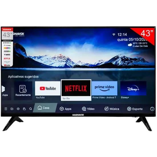 Magnavox TV Smart 43" 43MEZ443/M1 HD Android 14 HDMI/USB